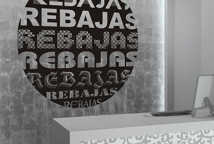 Texto decorativo de rebajas